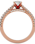 Inel De Logodnă Délicatesse Pavé din Aur 14k cu Diamante Naturale de 1.02 ct din 14k Aur Roz - Castelo.ro