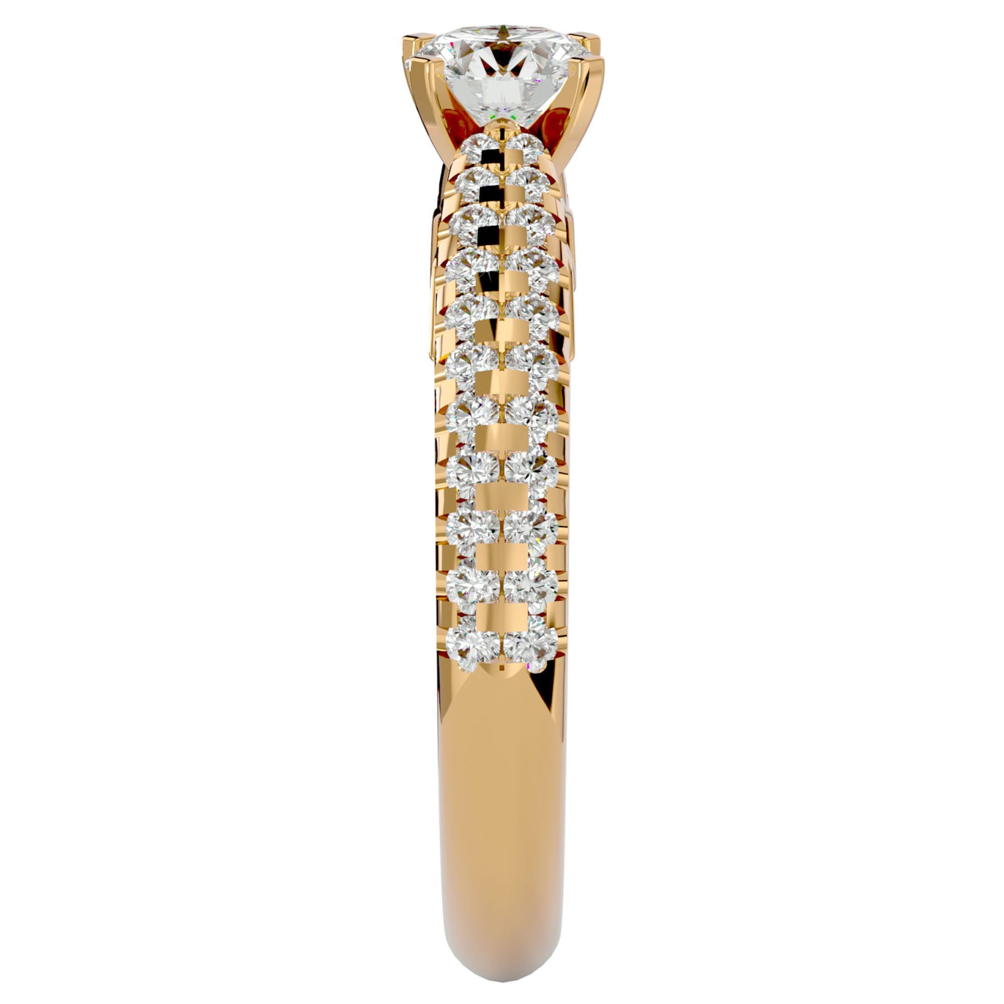 Inel De Logodnă Délicatesse Pavé din Aur 14k cu Diamante Naturale de 1.02 ct din 14k Aur Galben - Castelo.ro