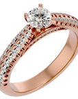 Inel De Logodnă Délicatesse Pavé din Aur 14k cu Moissanite de 1.02 ct din 14k Aur Roz - Castelo.ro