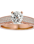 Inel De Logodnă Grande Pavé din Aur 14k cu Diamante Naturale de 1.50 ct din 14k Aur Galben - Castelo.ro