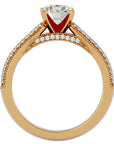 Inel De Logodnă Grande Pavé din Aur 14k cu Diamante Naturale de 1.50 ct din 14k Aur Galben - Castelo.ro
