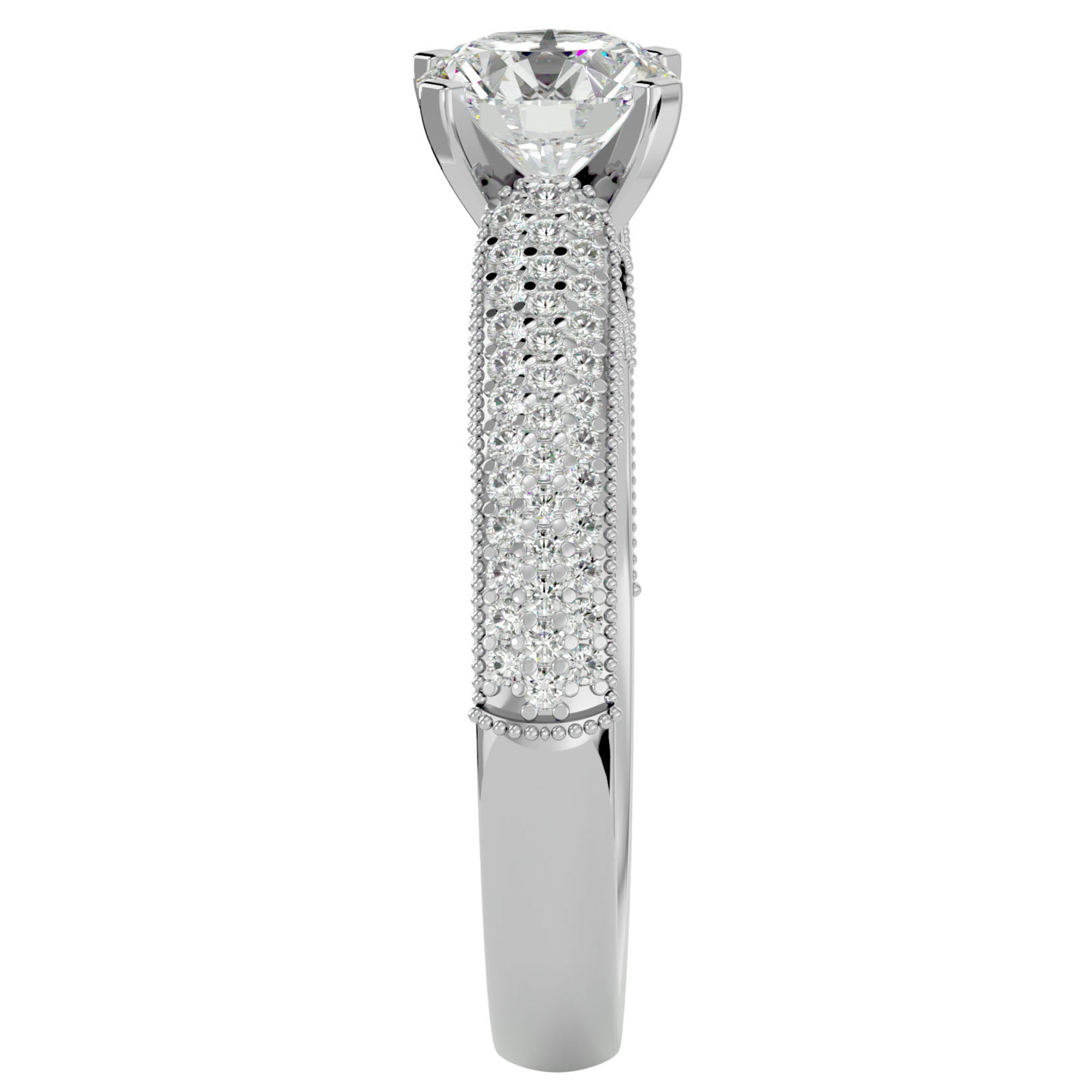 Inel De Logodnă Grande Pavé cu Diamante Create în Laborator de 1.50 ct din Platina - Castelo.ro