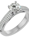 Inel De Logodnă Grande Pavé din Aur 14k cu Diamante Naturale de 1.50 ct din 14k Aur Alb - Castelo.ro