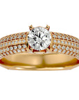 Inel De Logodnă Quatro Pavé din Aur 14k cu Moissanite de 1.01 ct din 14k Aur Galben - Castelo.ro