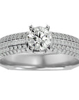 Inel De Logodnă Quatro Pavé din Aur 14k cu Diamante Naturale de 1.01 ct din 14k Aur Alb - Castelo.ro