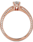 Inel De Logodnă Quatro Pavé din Aur 14k cu Moissanite de 1.01 ct din 14k Aur Roz - Castelo.ro