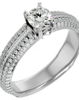 Inel De Logodnă Quatro Pavé cu Moissanite de 1.01 ct din Platina - Castelo.ro