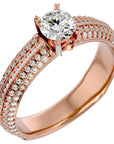 Inel De Logodnă Quatro Pavé din Aur 14k cu Diamante Naturale de 1.01 ct din 14k Aur Roz - Castelo.ro