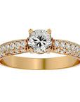 Inel De Logodnă Prospère Pavé din Aur 14k cu Moissanite de 1.23 ct din 14k Aur Galben - Castelo.ro