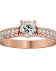 Inel De Logodnă Prospère Pavé din Aur 14k cu Diamante Create în Laborator de 1.23 ct din 14k Aur Roz - Castelo.ro