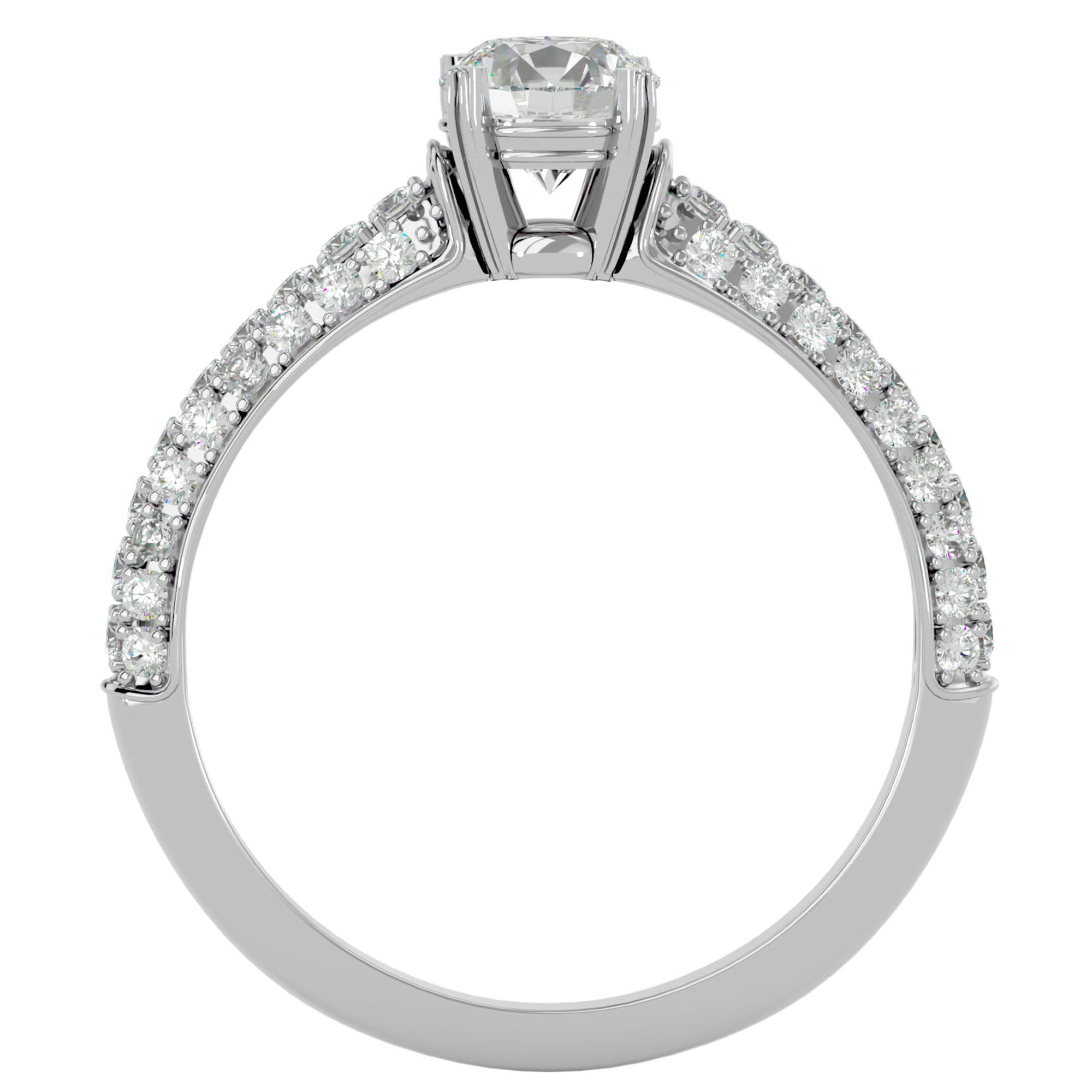 Inel De Logodnă Prospère Pavé cu Diamante Create în Laborator de 1.23 ct din Platina - Castelo.ro