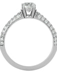 Inel De Logodnă Prospère Pavé din Aur 14k cu Moissanite de 1.23 ct din 14k Aur Alb - Castelo.ro