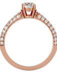 Inel De Logodnă Prospère Pavé din Aur 14k cu Diamante Create în Laborator de 1.23 ct din 14k Aur Roz - Castelo.ro