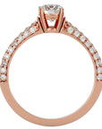 Inel De Logodnă Prospère Pavé cu Diamante Naturale de 1.23 ct din 18k Aur Roz - Castelo.ro