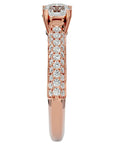 Inel De Logodnă Prospère Pavé din Aur 14k cu Moissanite de 1.23 ct din 14k Aur Roz - Castelo.ro