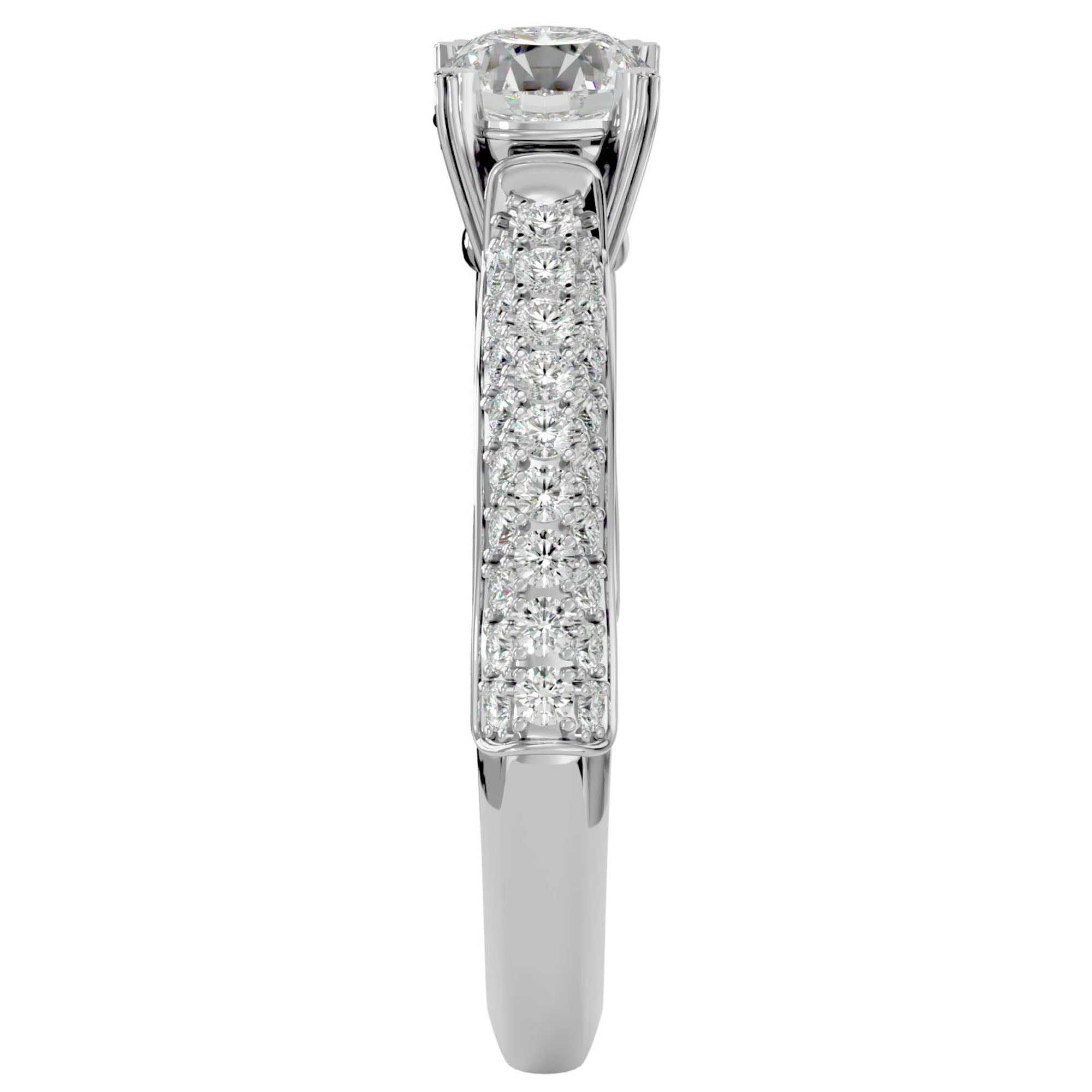 Inel De Logodnă Prospère Pavé cu Diamante Naturale de 1.23 ct din Platina - Castelo.ro