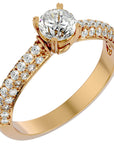 Inel De Logodnă Prospère Pavé din Aur 14k cu Moissanite de 1.23 ct din 14k Aur Galben - Castelo.ro
