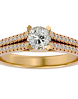 Inel De Logodnă Bellezza Pavé cu Moissanite de 0.94 ct din 18k Aur Galben - Castelo.ro