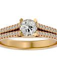 Inel De Logodnă Bellezza Pavé din Aur 14k cu Diamante Naturale de 0.94 ct din 14k Aur Galben - Castelo.ro