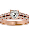 Inel De Logodnă Bellezza Pavé cu Moissanite de 0.94 ct din 18k Aur Roz - Castelo.ro