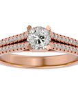 Inel De Logodnă Bellezza Pavé din Aur 14k cu Diamante Naturale de 0.94 ct din 14k Aur Roz - Castelo.ro
