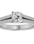 Inel De Logodnă Bellezza Pavé cu Moissanite de 0.94 ct din Platina - Castelo.ro