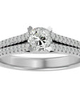 Inel De Logodnă Bellezza Pavé din Aur 14k cu Diamante Naturale de 0.94 ct din 14k Aur Alb - Castelo.ro