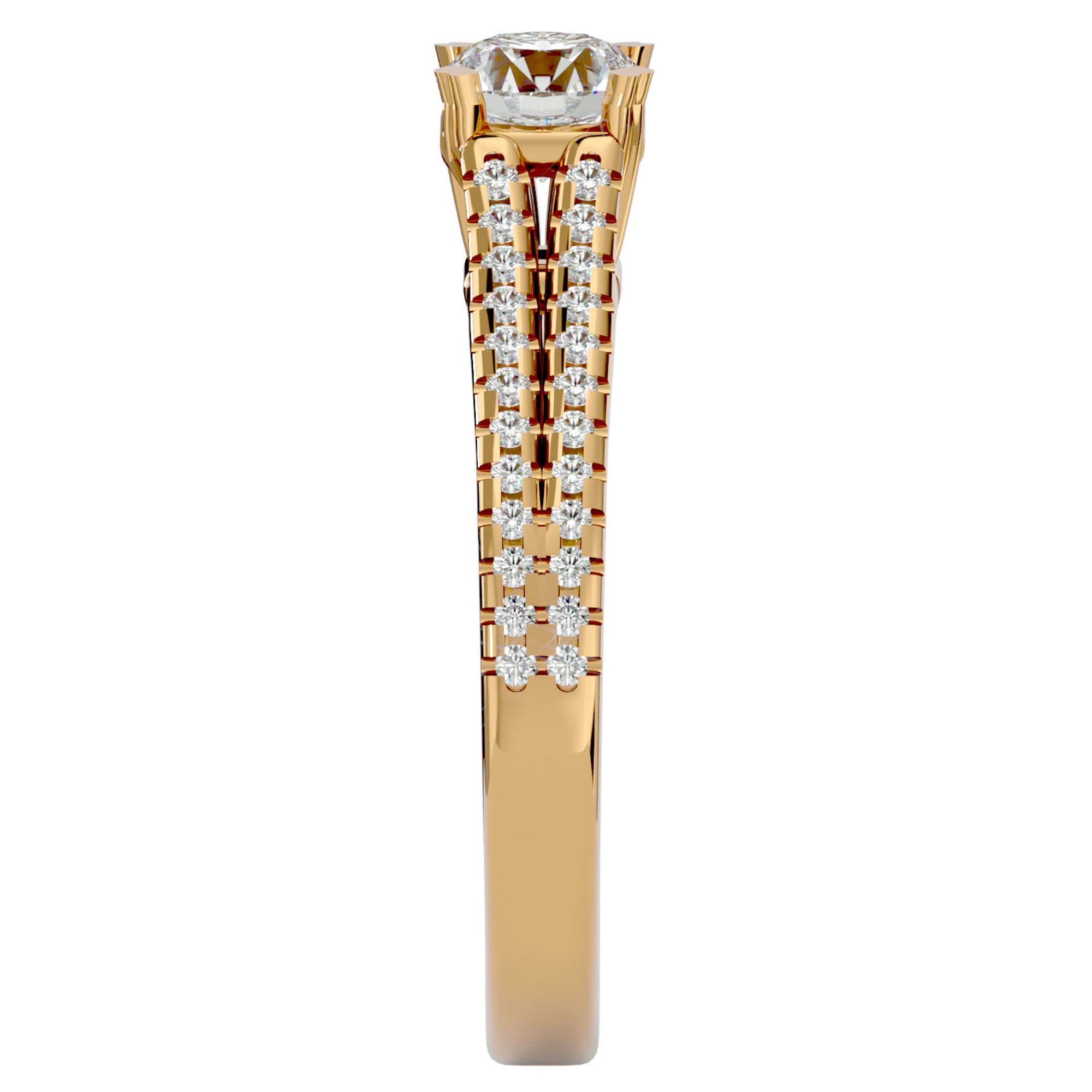 Inel De Logodnă Bellezza Pavé din Aur 14k cu Diamante Naturale de 0.94 ct din 14k Aur Galben - Castelo.ro