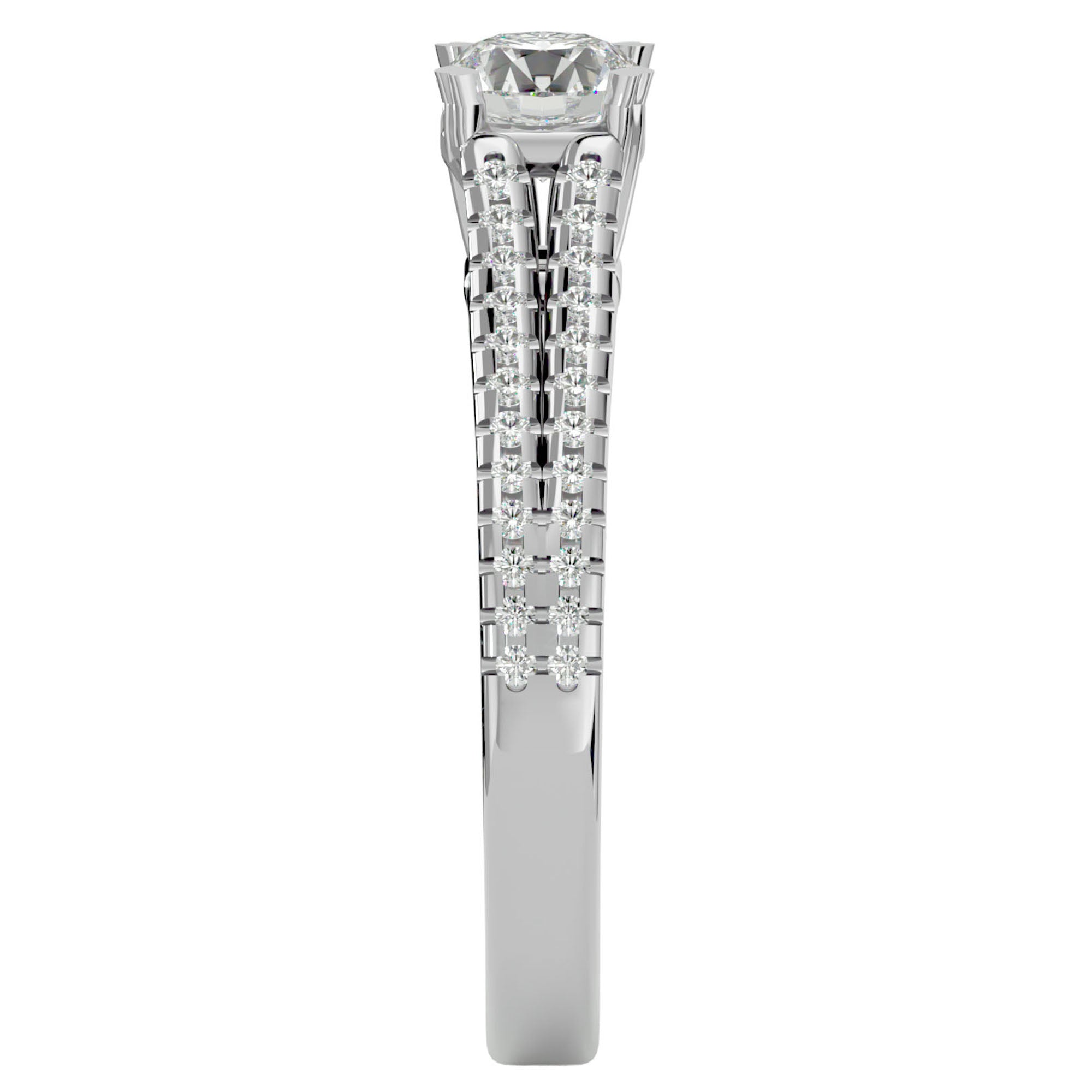 Inel De Logodnă Bellezza Pavé din Aur 14k cu Diamante Naturale de 0.94 ct din 14k Aur Alb - Castelo.ro