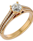 Inel De Logodnă Bellezza Pavé din Aur 14k cu Diamante Naturale de 0.94 ct din 14k Aur Galben - Castelo.ro
