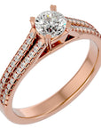 Inel De Logodnă Bellezza Pavé din Aur 14k cu Diamante Naturale de 0.94 ct din 14k Aur Roz - Castelo.ro