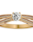 Inel De Logodnă Eleganza Pavé cu Diamante Create în Laborator de 0.65 ct din 18k Aur Galben - Castelo.ro