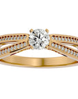 Inel De Logodnă Eleganza Pavé din Aur 14k cu Diamante Create în Laborator de 0.65 ct din 14k Aur Galben - Castelo.ro