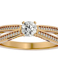 Inel De Logodnă Eleganza Pavé din Aur 14k cu Diamante Create în Laborator de 0.65 ct din 14k Aur Galben - Castelo.ro
