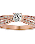Inel De Logodnă Eleganza Pavé cu Diamante Create în Laborator de 0.65 ct din 18k Aur Roz - Castelo.ro