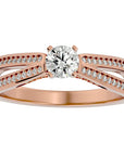 Inel De Logodnă Eleganza Pavé din Aur 14k cu Diamante Create în Laborator de 0.65 ct din 14k Aur Roz - Castelo.ro