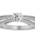 Inel De Logodnă Eleganza Pavé cu Diamante Create în Laborator de 0.65 ct din Platina - Castelo.ro