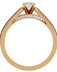 Inel De Logodnă Eleganza Pavé din Aur 14k cu Moissanite de 0.65 ct din 14k Aur Galben - Castelo.ro