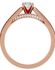 Inel De Logodnă Eleganza Pavé cu Diamante Create în Laborator de 0.65 ct din 18k Aur Roz - Castelo.ro