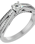 Inel De Logodnă Eleganza Pavé cu Diamante Create în Laborator de 0.65 ct din Platina - Castelo.ro