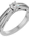 Inel De Logodnă Eleganza Pavé cu Diamante Naturale de 0.65 ct din Platina - Castelo.ro