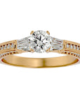 Inel De Logodnă Prestige Pavé din Aur 14k cu Diamante Naturale de 1.04 ct din 14k Aur Galben - Castelo.ro
