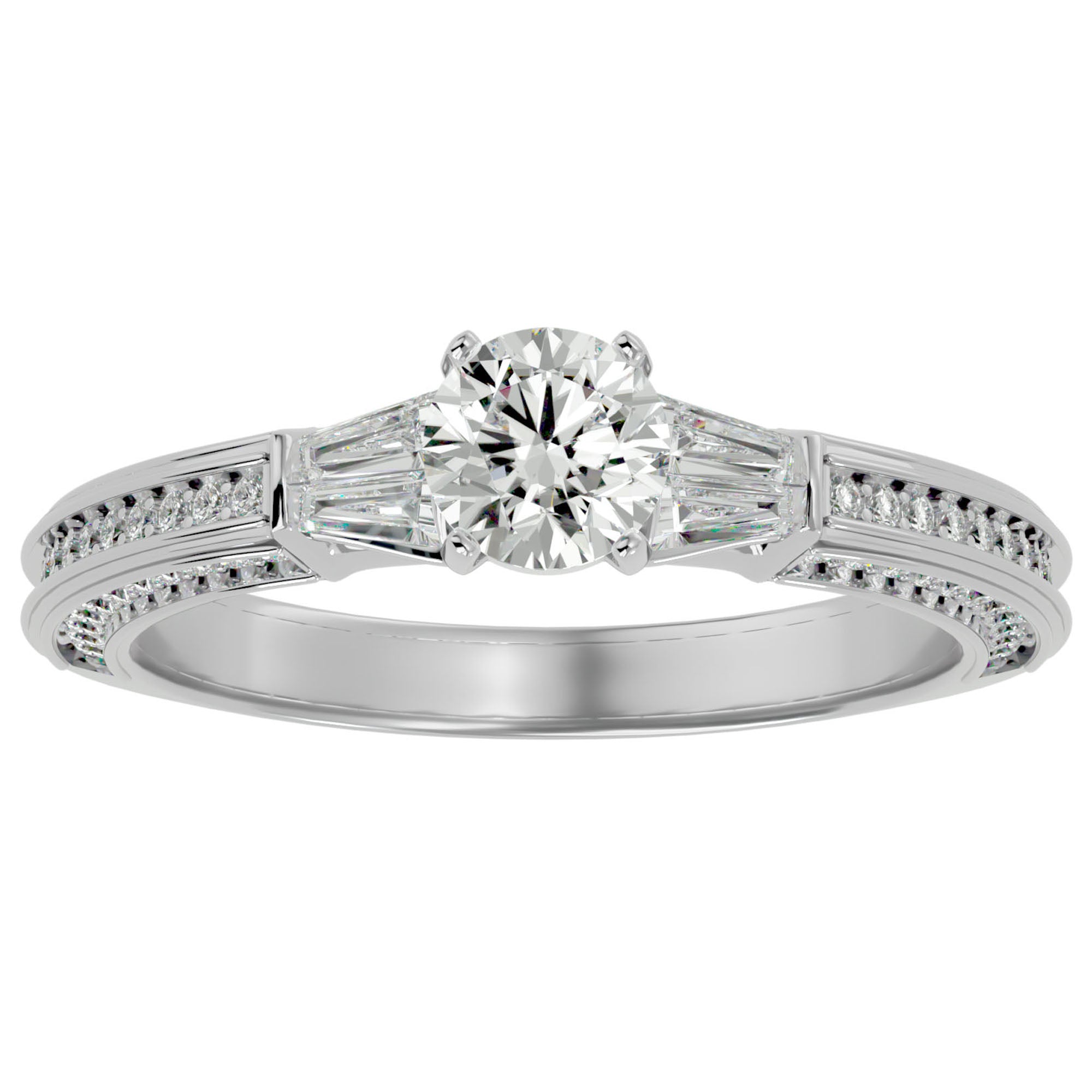 Inel De Logodnă Prestige Pavé cu Moissanite de 1.04 ct din Platina - Castelo.ro