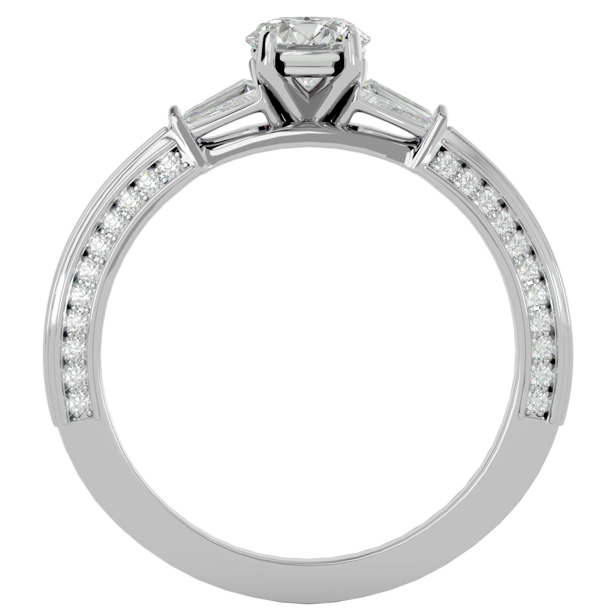 Inel De Logodnă Prestige Pavé cu Moissanite de 1.04 ct din Platina - Castelo.ro