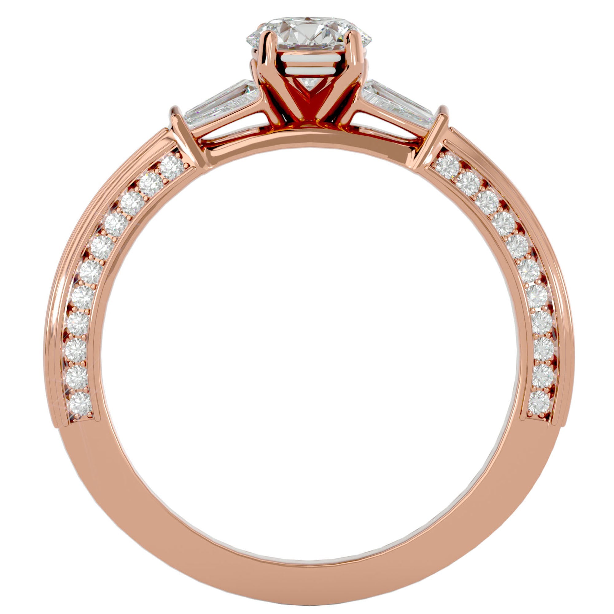 Inel De Logodnă Prestige Pavé cu Moissanite de 1.04 ct din 18k Aur Roz - Castelo.ro