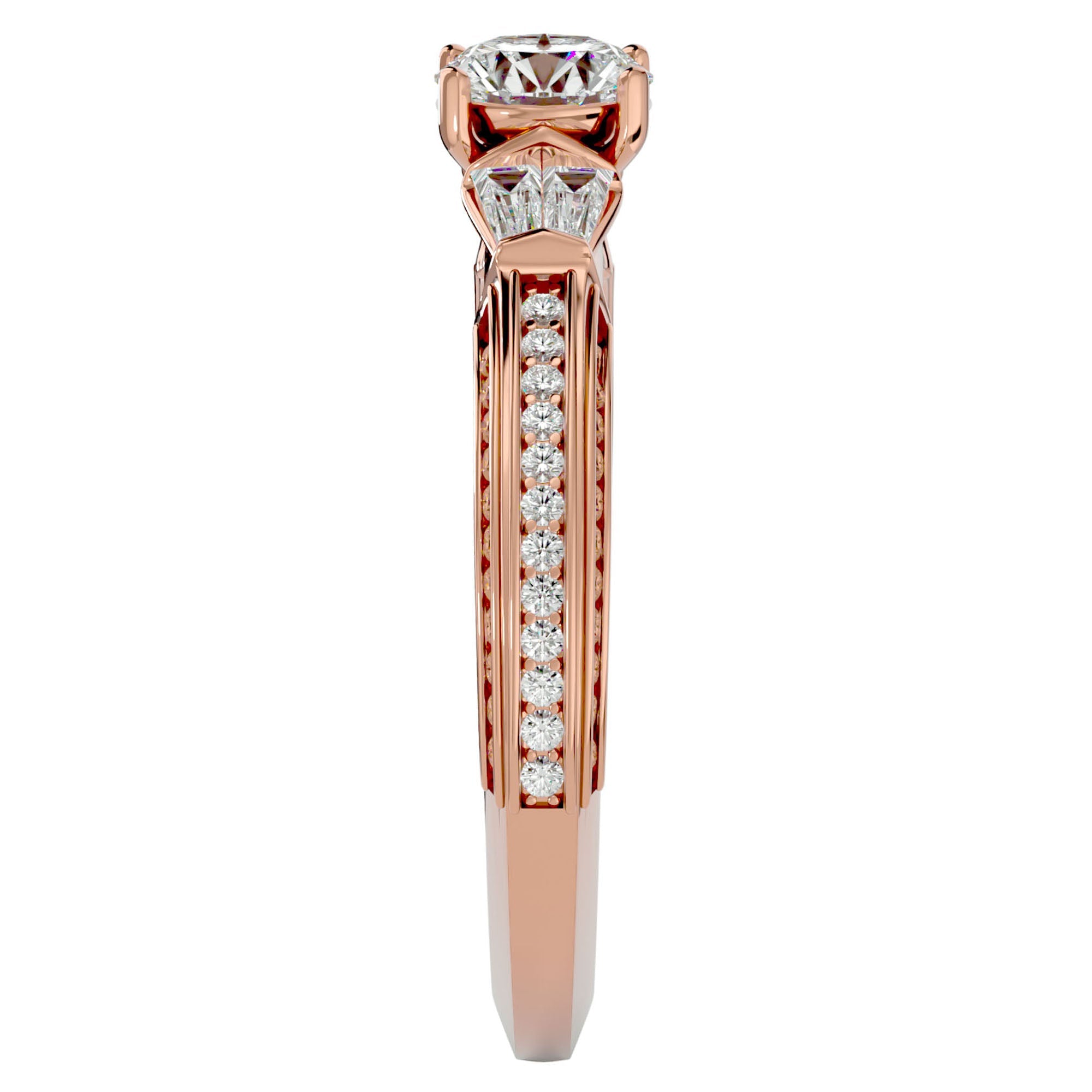 Inel De Logodnă Prestige Pavé cu Moissanite de 1.04 ct din 18k Aur Roz - Castelo.ro