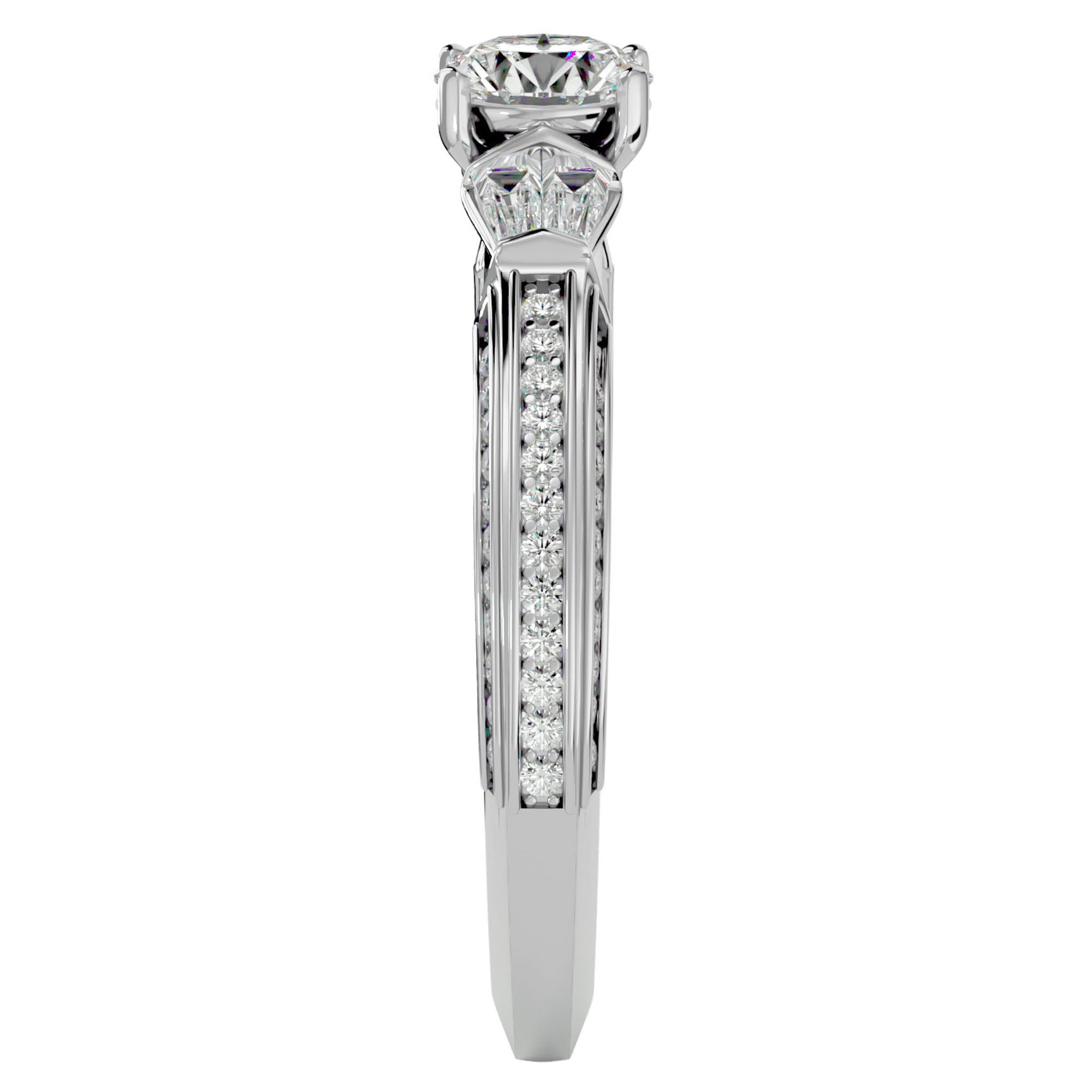 Inel De Logodnă Prestige Pavé cu Moissanite de 1.04 ct din Platina - Castelo.ro
