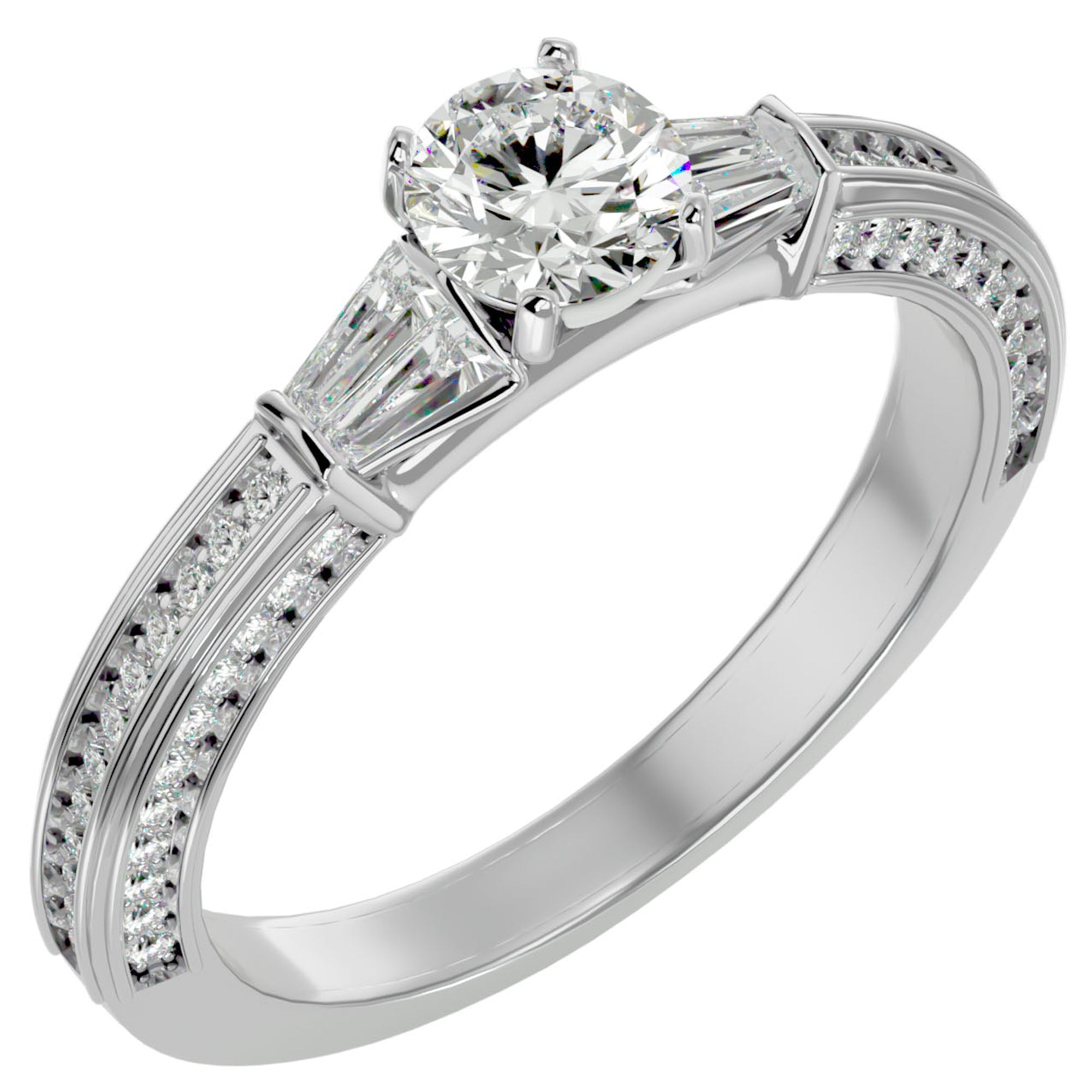 Inel De Logodnă Prestige Pavé cu Diamante Naturale de 1.04 ct din Platina - Castelo.ro