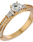 Inel De Logodnă Prestige Pavé din Aur 14k cu Diamante Create în Laborator de 1.04 ct din 14k Aur Galben - Castelo.ro