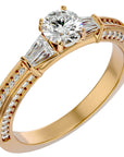 Inel De Logodnă Prestige Pavé cu Moissanite de 1.04 ct din 18k Aur Galben - Castelo.ro